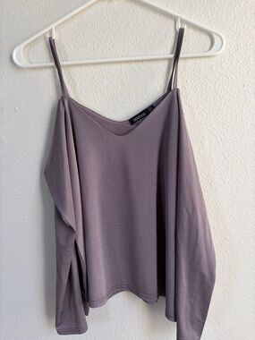 Boohoo Dusty Lavender Cold-Shoulder Cami long sleeve Top